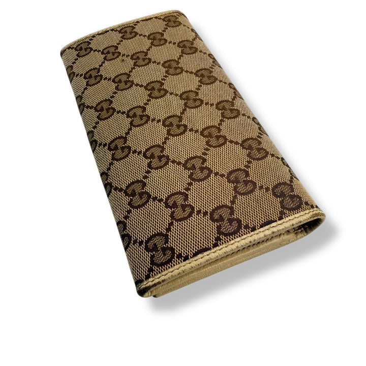 Gucci Continental Canvas Beige GG Monogram Femme Wallet - Lux Central