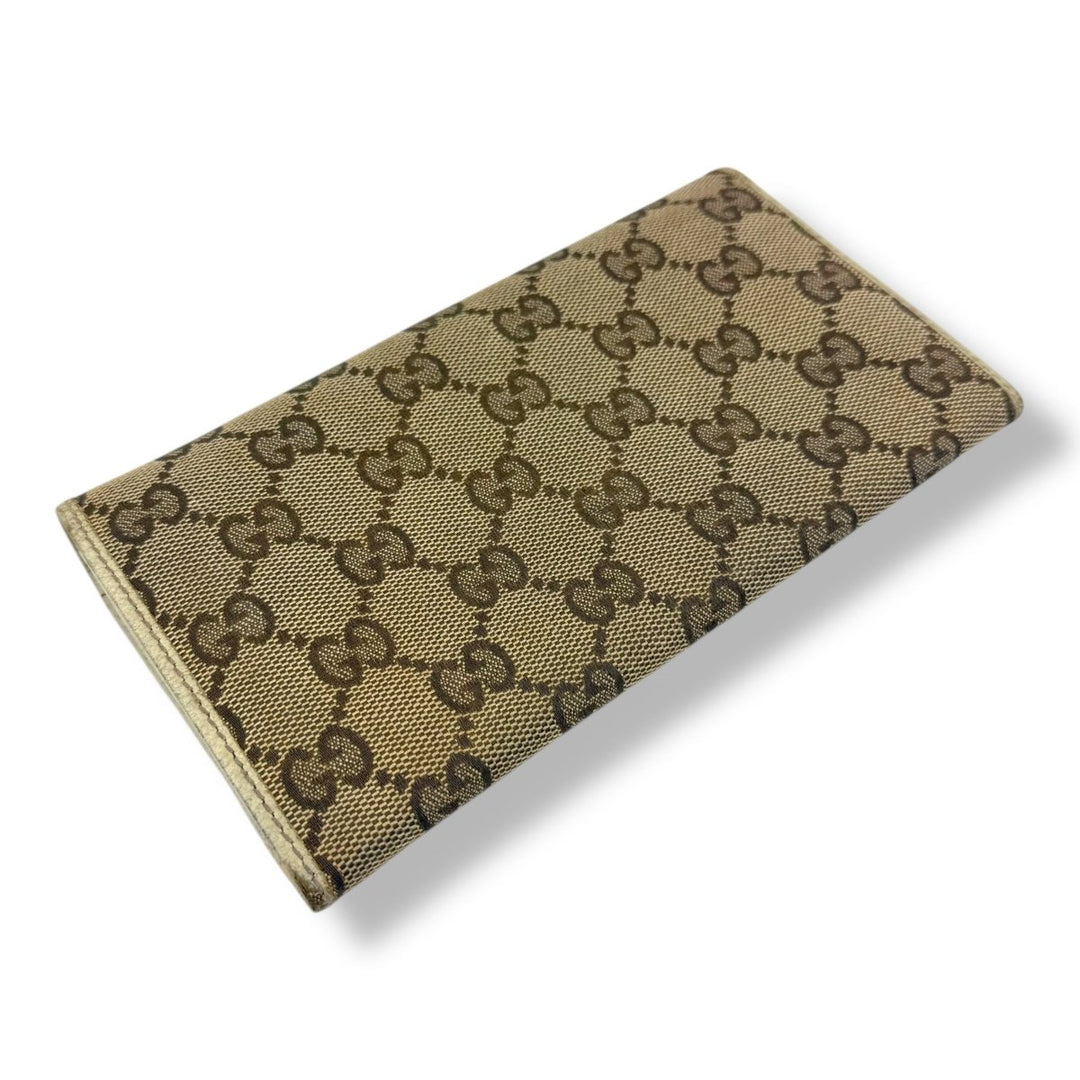 Gucci Continental Canvas Beige GG Monogram Femme Wallet - Lux Central