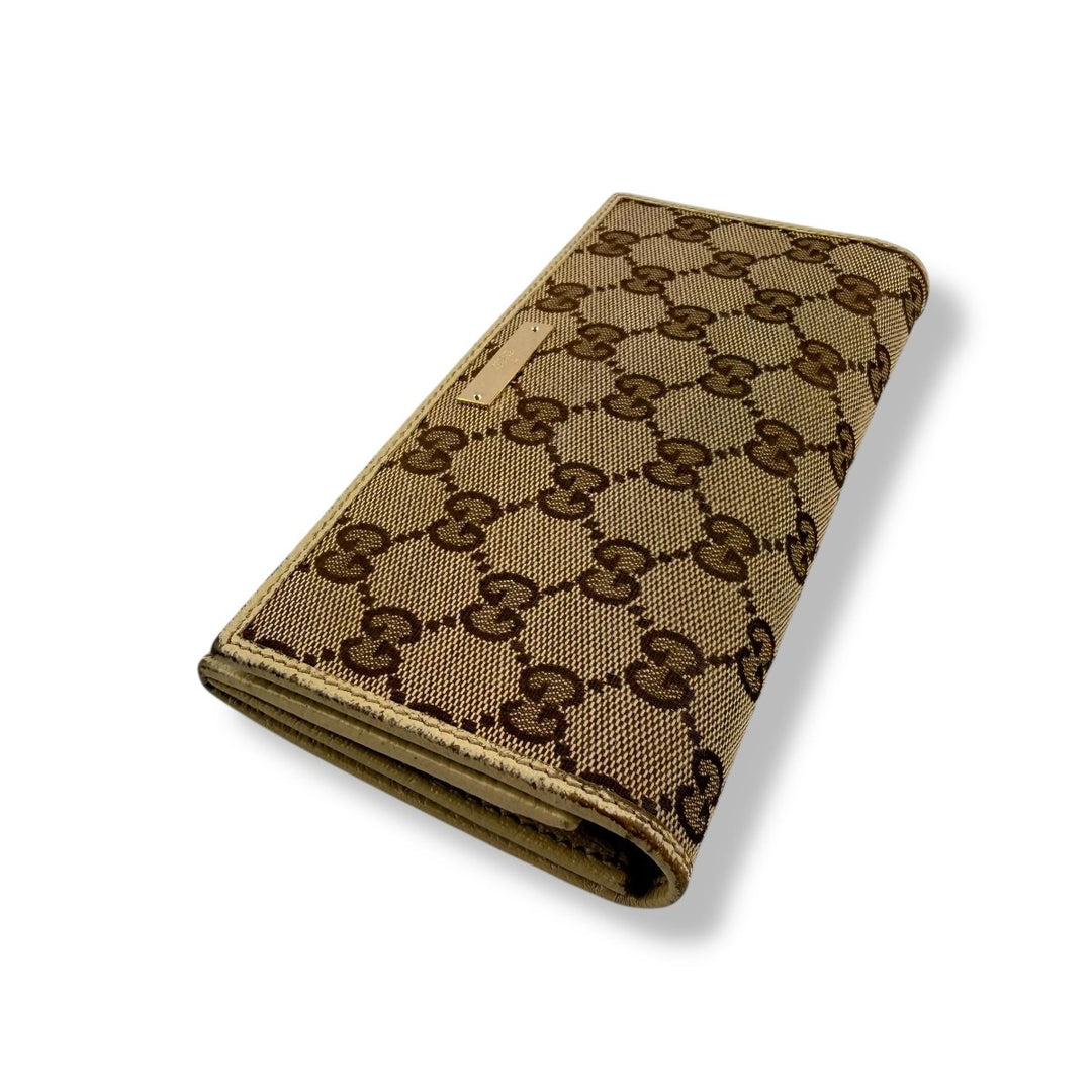 Gucci Continental Canvas Beige GG Monogram Femme Wallet - Lux Central