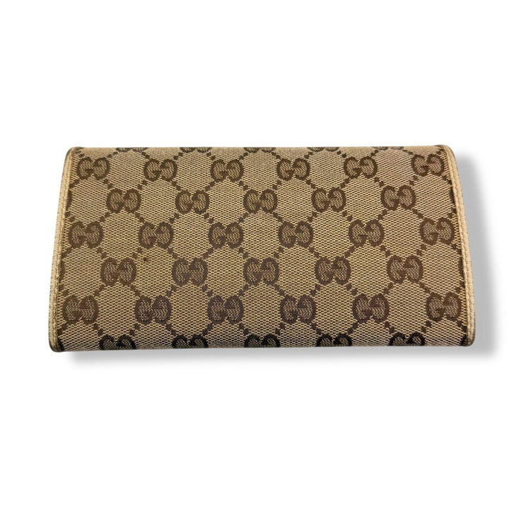 Gucci Continental Canvas Beige GG Monogram Femme Wallet - Lux Central