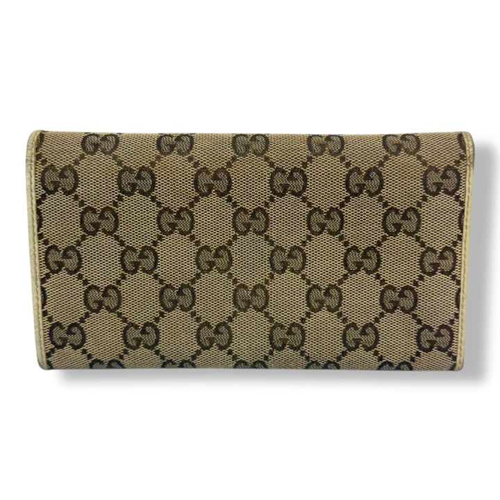 Gucci Continental Canvas Beige GG Monogram Femme Wallet - Lux Central