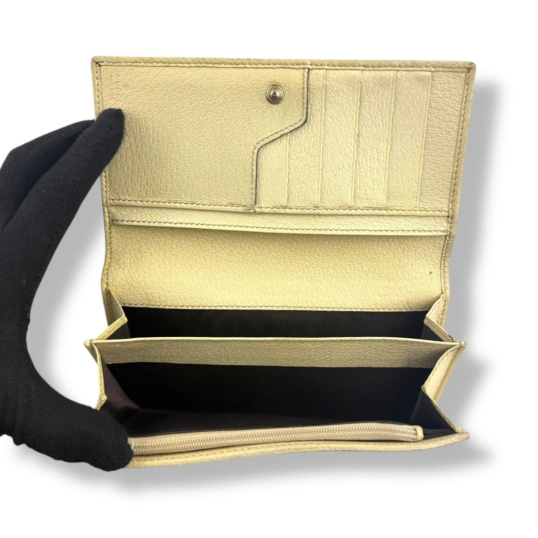 Gucci Continental Canvas Beige GG Monogram Femme Wallet - Lux Central