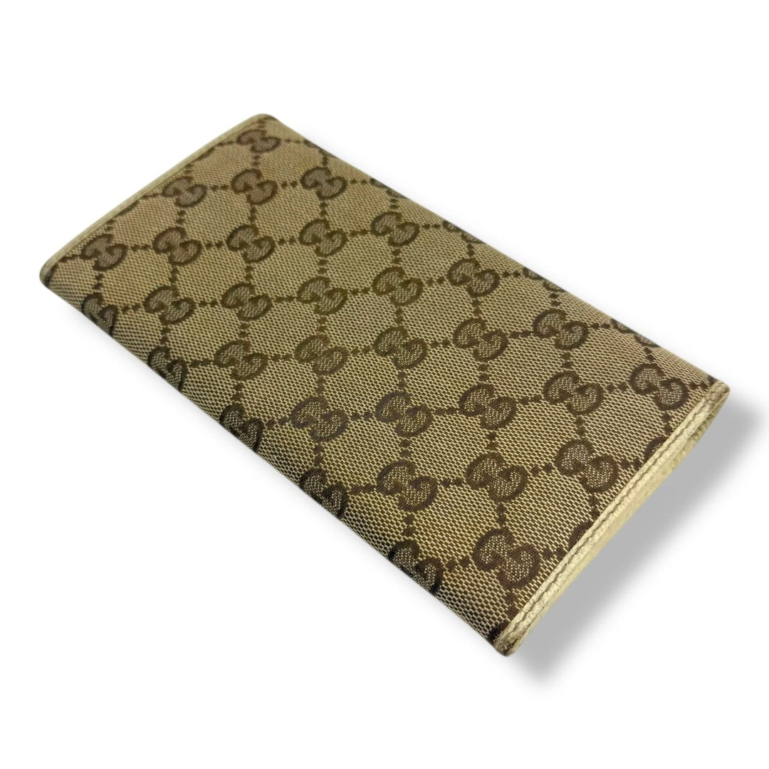 Gucci Continental Canvas Beige GG Monogram Femme Wallet - Lux Central
