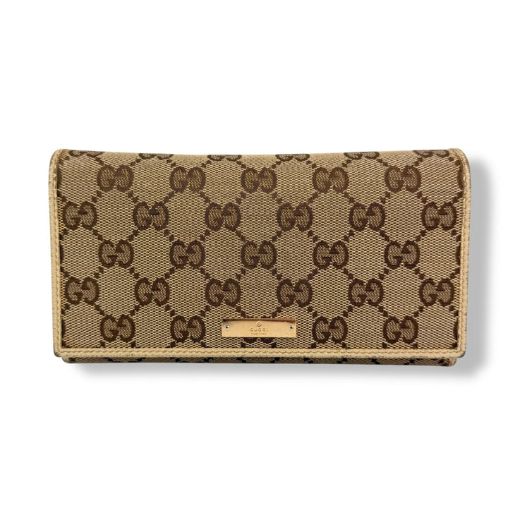 Gucci Continental Canvas Beige GG Monogram Femme Wallet - Lux Central