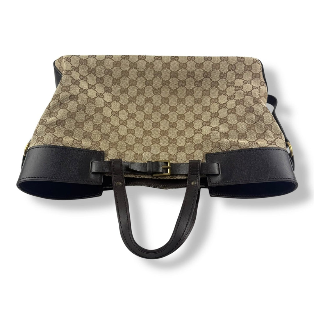 Gucci GG Beige Canvas Monogram Weekender Belt Bag - Lux Central