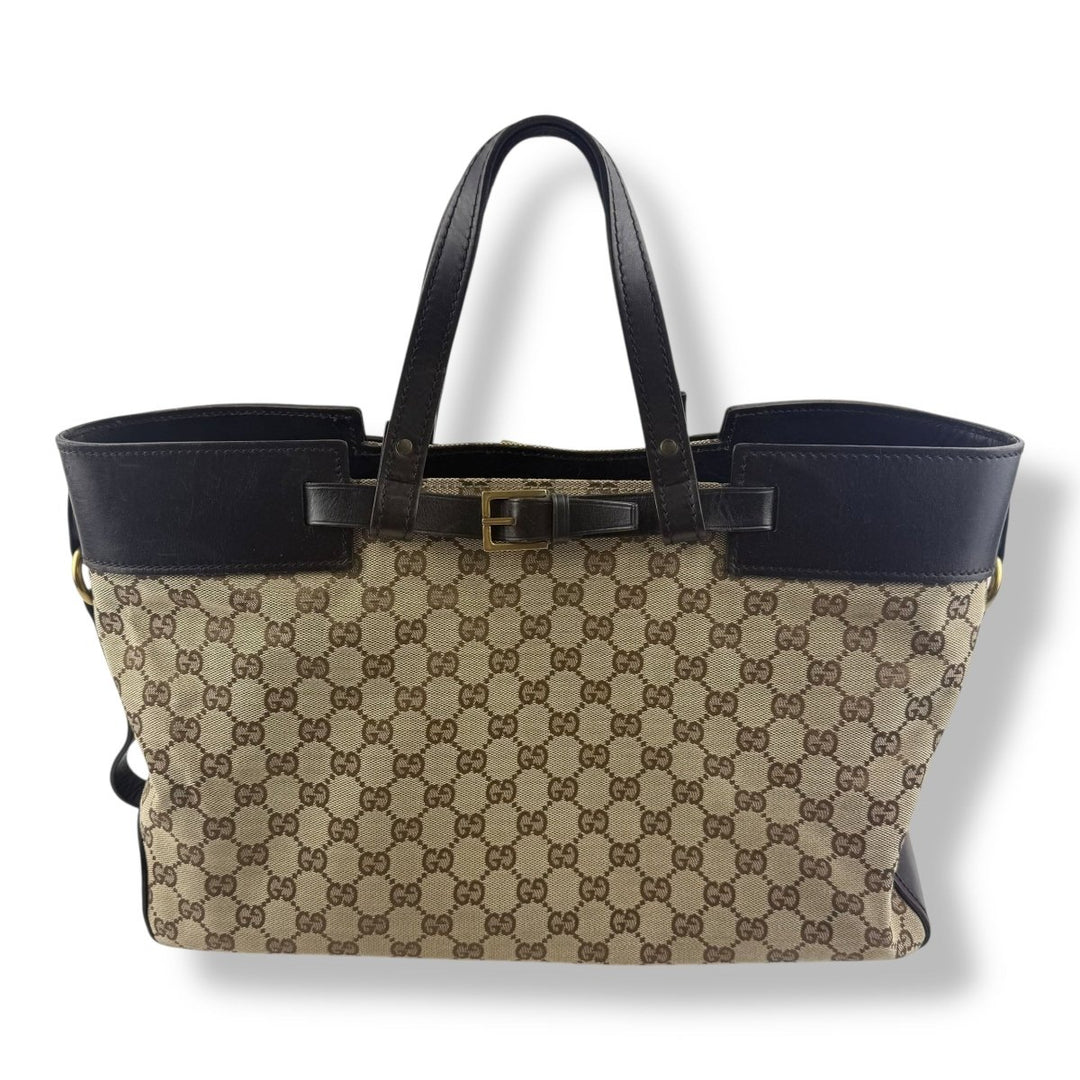 Gucci GG Beige Canvas Monogram Weekender Belt Bag - Lux Central