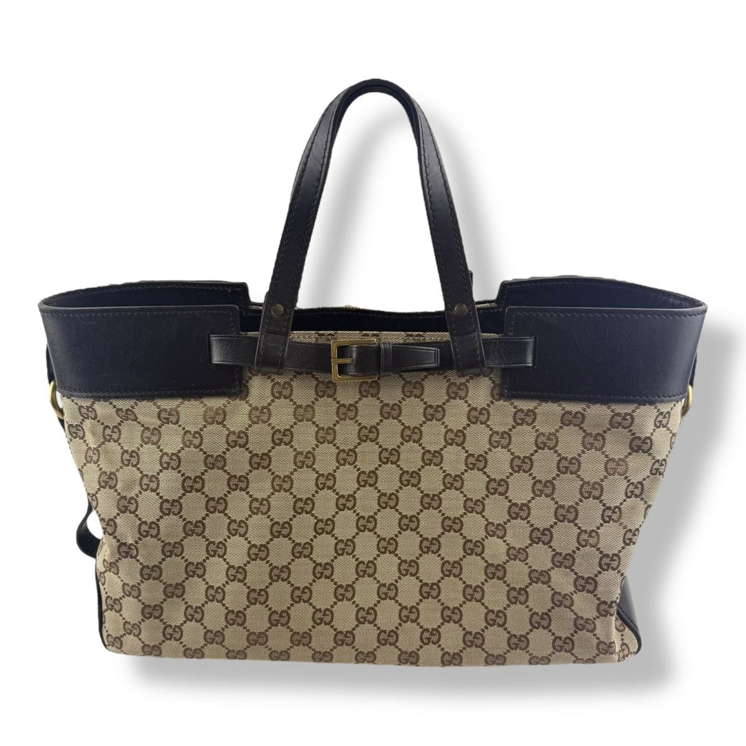 Gucci GG Beige Canvas Monogram Weekender Belt Bag - Lux Central