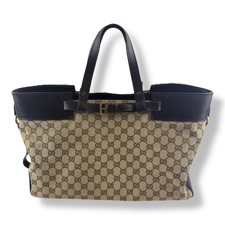 Gucci GG Beige Canvas Monogram Weekender Belt Bag - Lux Central