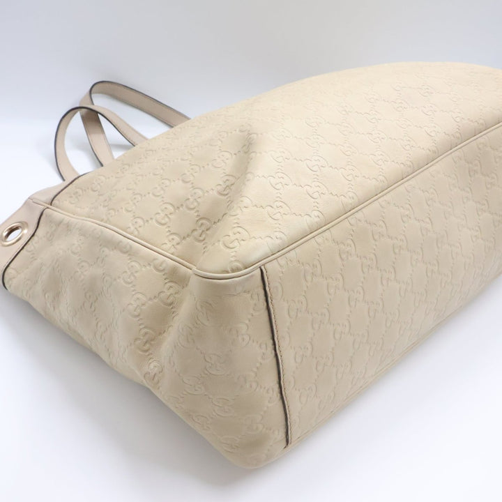 Gucci GG Beige Leather Tote Bag - Lux Central