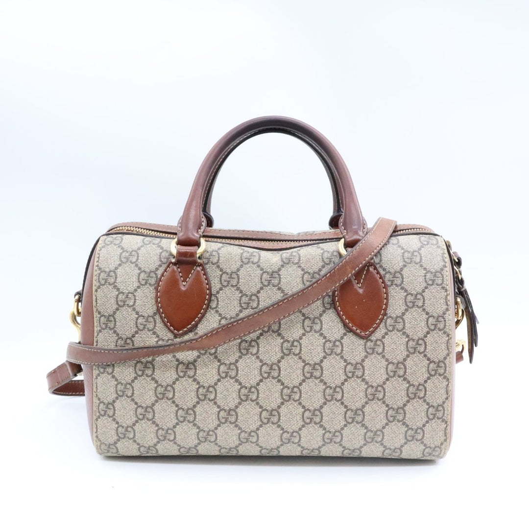 Gucci GG Beige Monogram Supreme Canvas Boston Crossbody - Lux Central