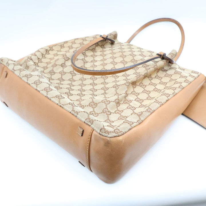 Gucci GG Beige Monogram Tote Handbag W/ Pouch - Lux Central