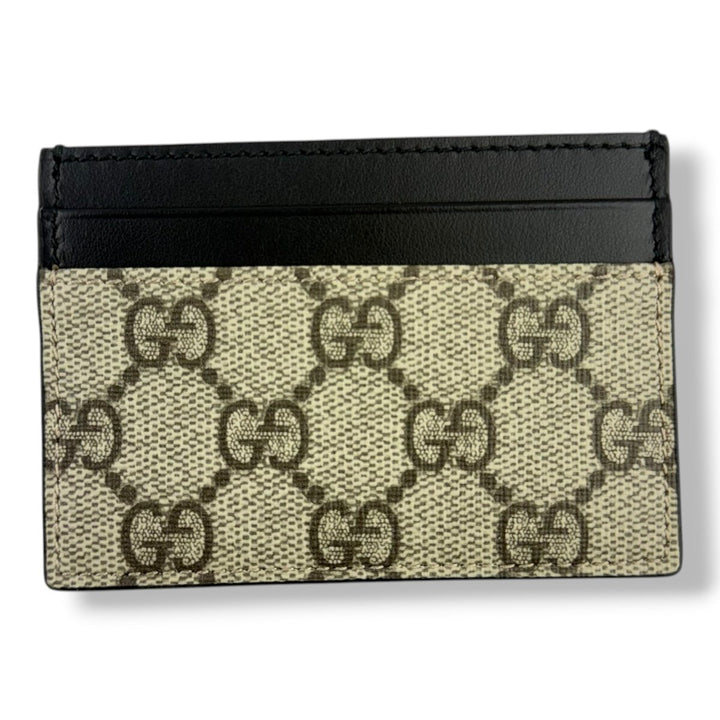 Gucci GG Beige/Black Monogram Leather Cardholder - Lux Central