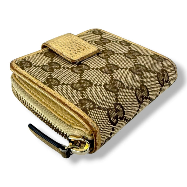 Gucci GG Beige/Brown Monogram Bifold Purse - Lux Central