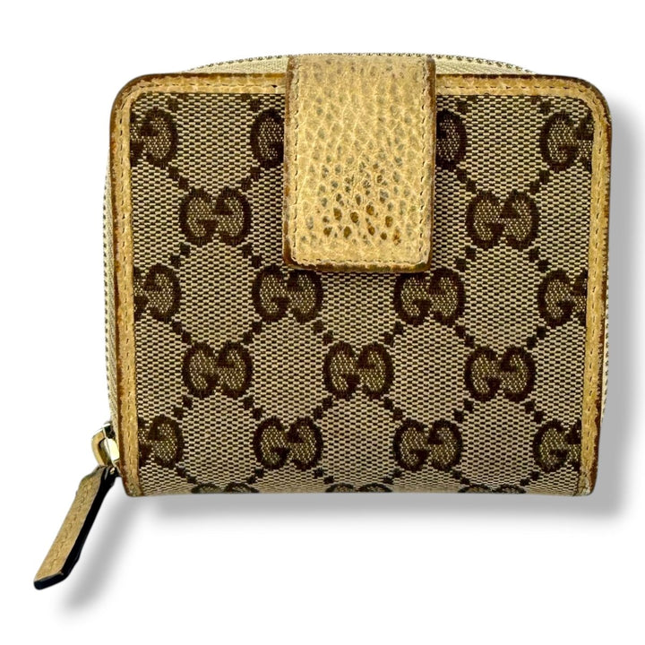 Gucci GG Beige/Brown Monogram Bifold Purse - Lux Central