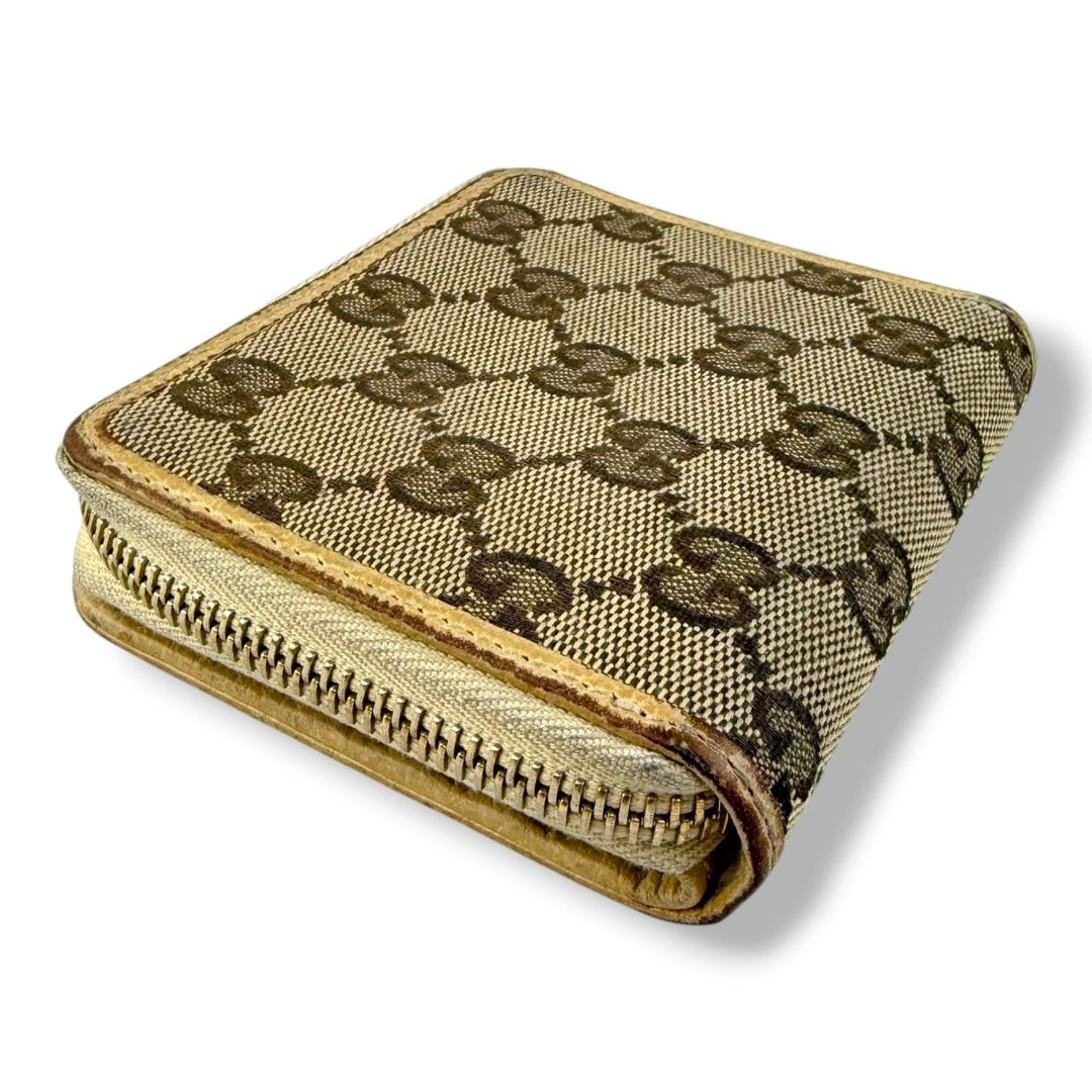 Gucci GG Beige/Brown Monogram Bifold Purse - Lux Central