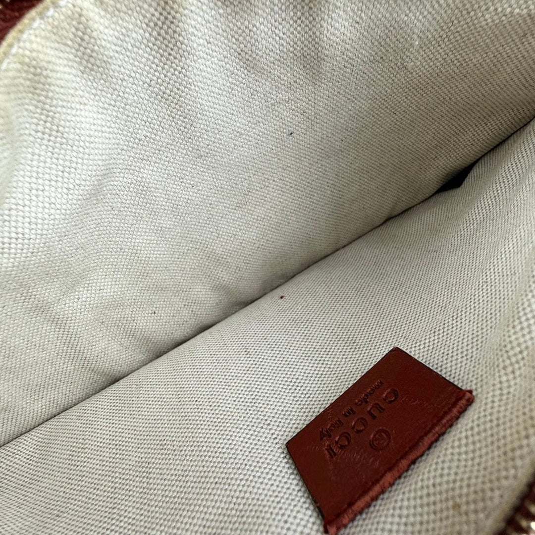Gucci GG Beige/Gold Monogram Tote Handbag W/ Pouch - Lux Central
