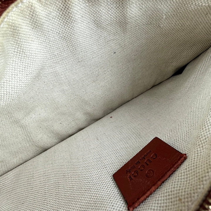 Gucci GG Beige/Gold Monogram Tote Handbag W/ Pouch - Lux Central