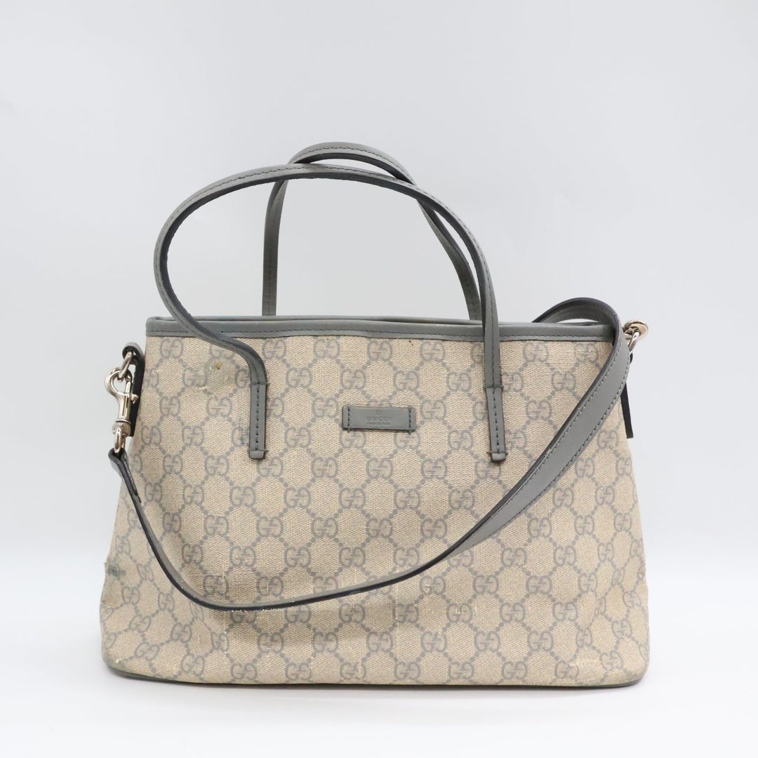 Gucci GG Beige/Grey Supreme Canvas Tote Bag - Lux Central