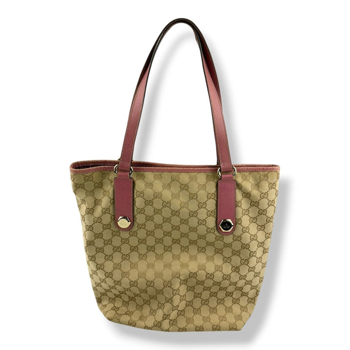 Gucci GG Beige/Pink Supreme Canvas Tote Bag - Lux Central