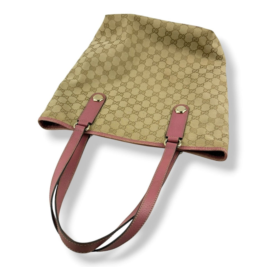 Gucci GG Beige/Pink Supreme Canvas Tote Bag - Lux Central