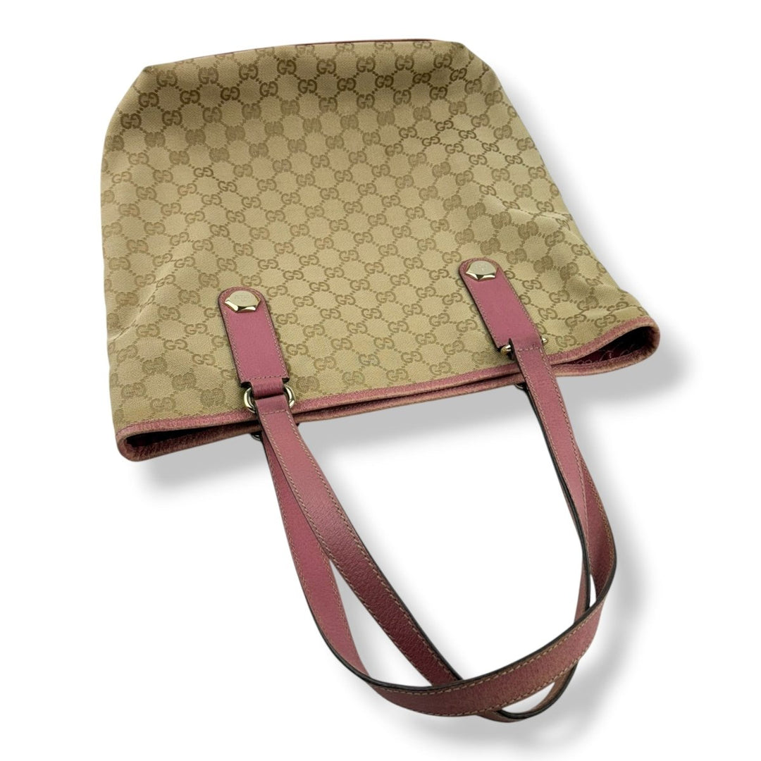 Gucci GG Beige/Pink Supreme Canvas Tote Bag - Lux Central