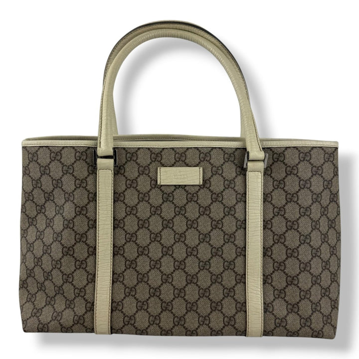 Gucci GG Beige/White Supreme Canvas Tote Bag - Lux Central