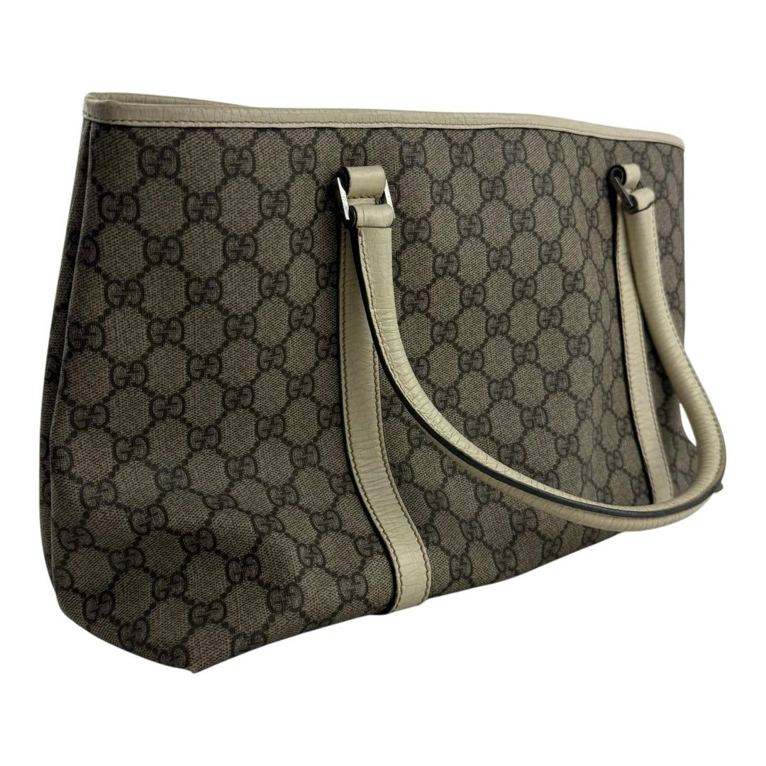 Gucci GG Beige/White Supreme Canvas Tote Bag - Lux Central
