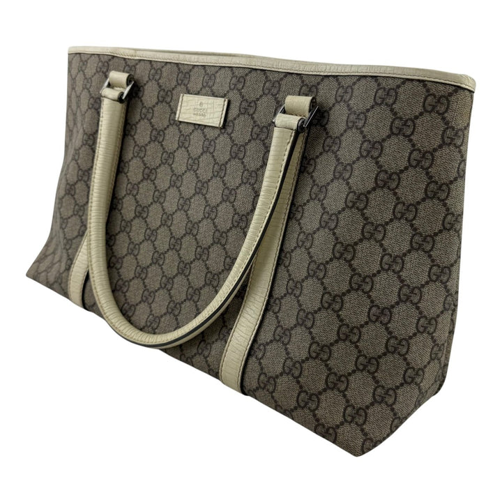 Gucci GG Beige/White Supreme Canvas Tote Bag - Lux Central