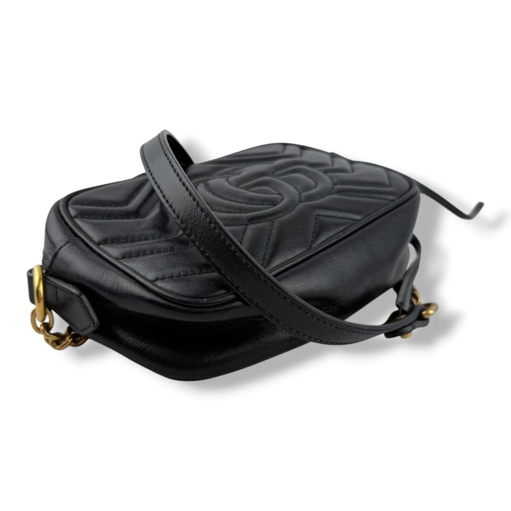 Gucci GG Black Mini Marmont Leather Handbag - Lux Central