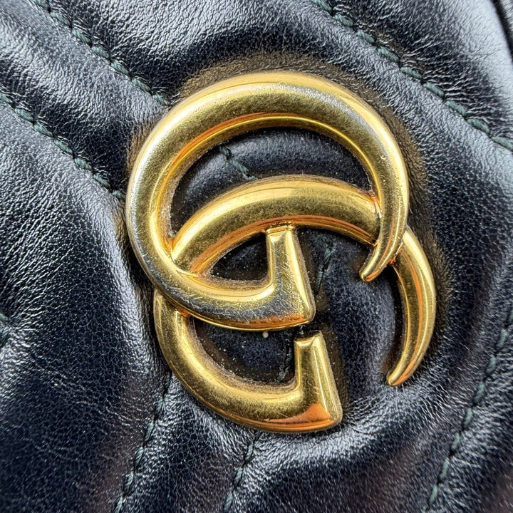 Gucci GG Black Mini Marmont Leather Handbag - Lux Central