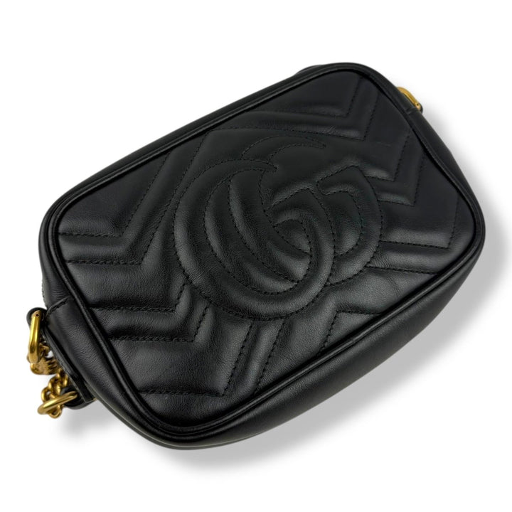 Gucci GG Black Mini Marmont Leather Handbag - Lux Central