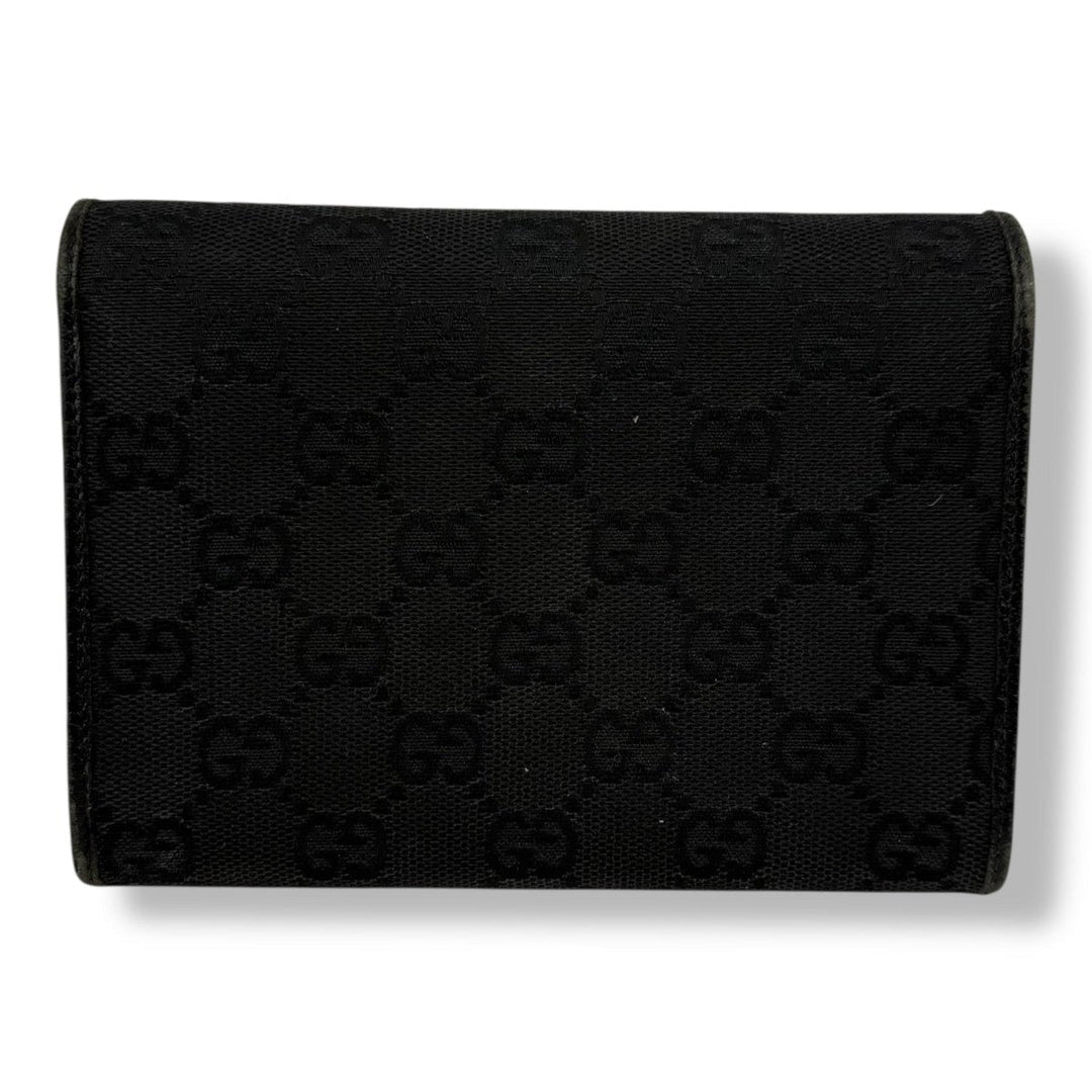 Gucci GG Black Monogram Canvas Clip Purse - Lux Central