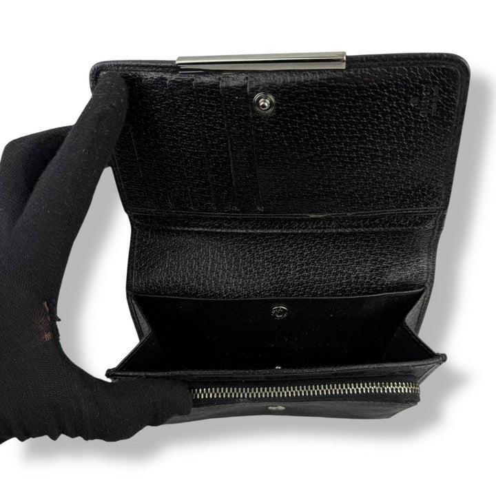 Gucci GG Black Monogram Canvas Clip Purse - Lux Central