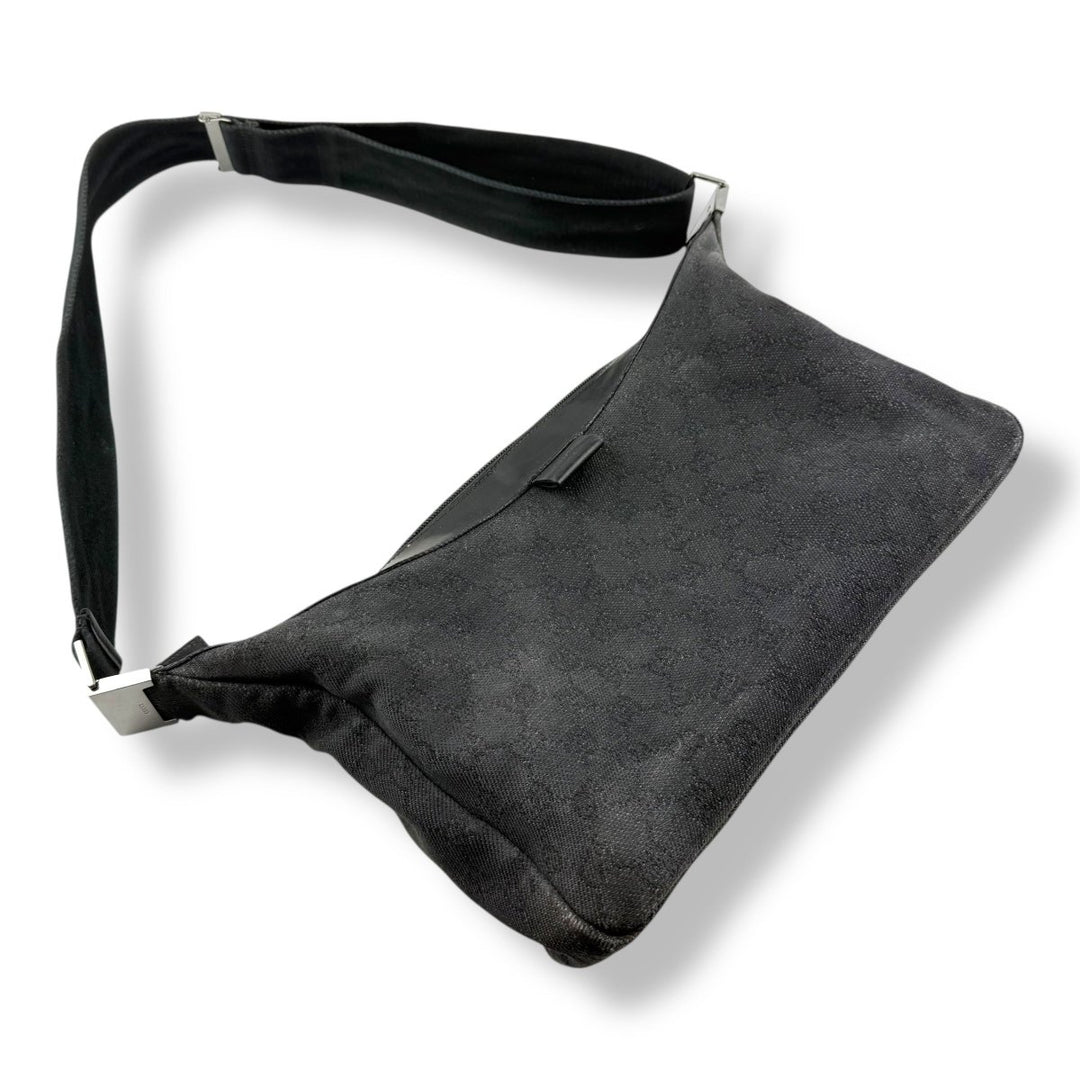 Gucci GG Black Monogram Crossbody Shoulder Handbag - Lux Central