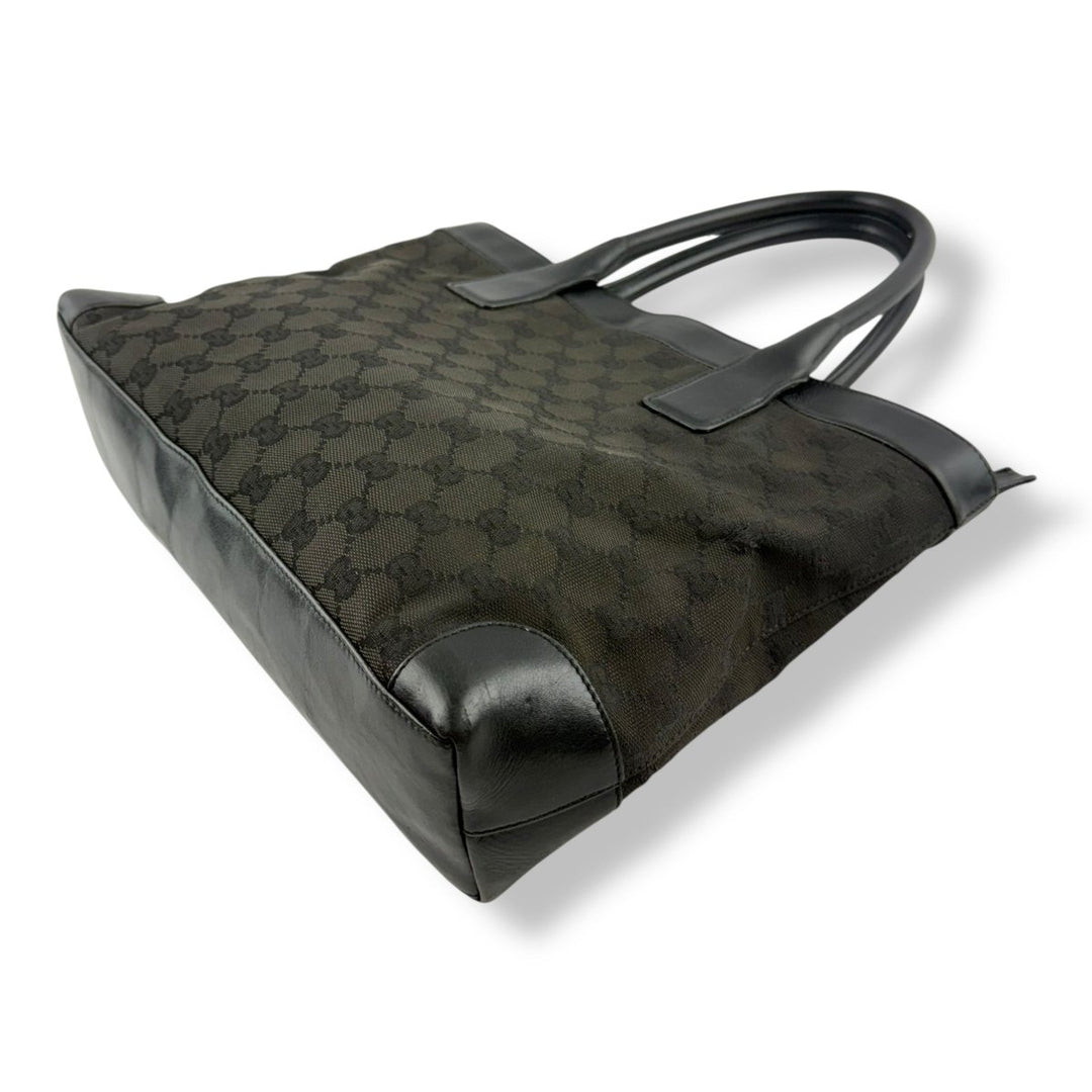 Gucci GG Black Monogram Top Handle Tote Bag - Lux Central