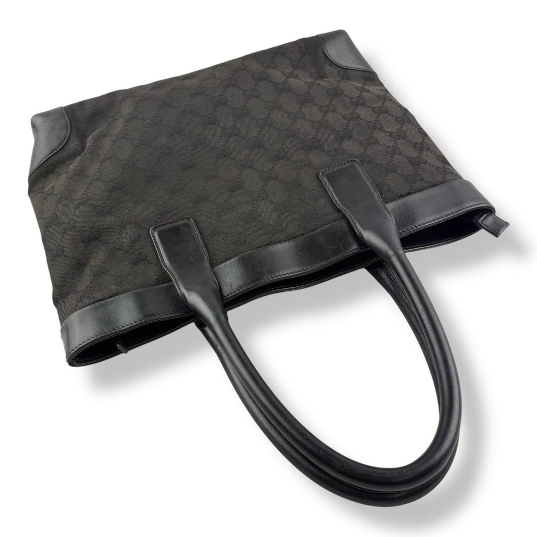 Gucci GG Black Monogram Top Handle Tote Bag - Lux Central