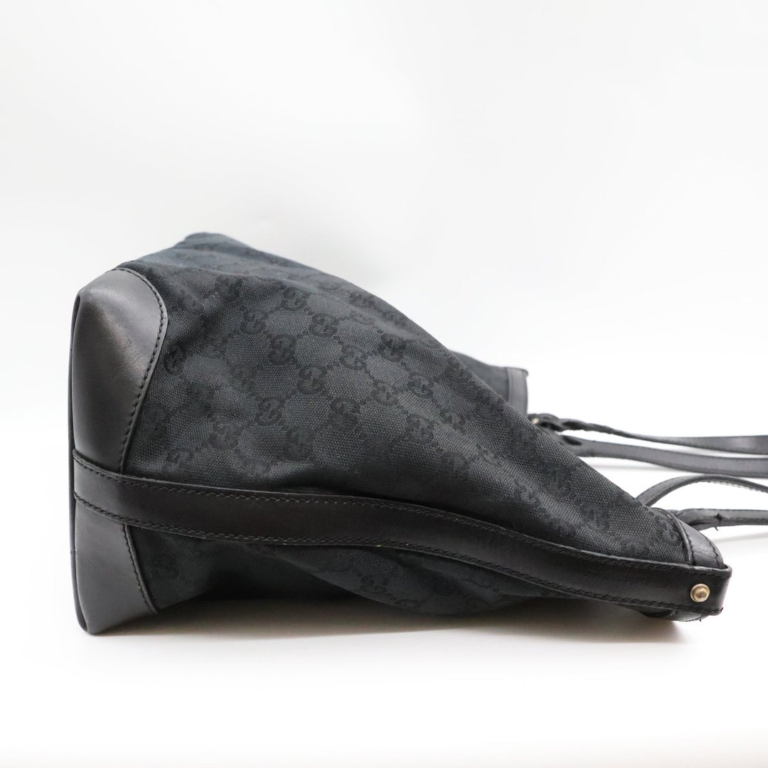 Gucci GG Black Monogram Tote Handbag W/ Pouch - Lux Central