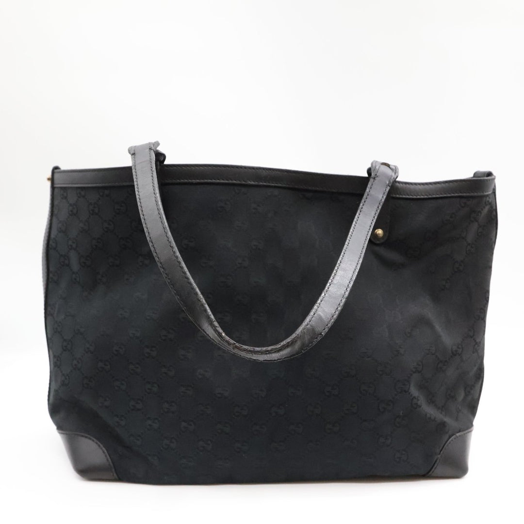 Gucci GG Black Monogram Tote Handbag W/ Pouch - Lux Central