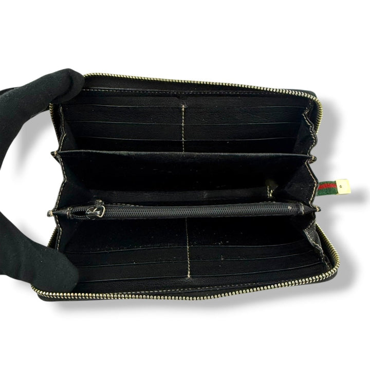Gucci GG Black Zip Around Wallet - Lux Central