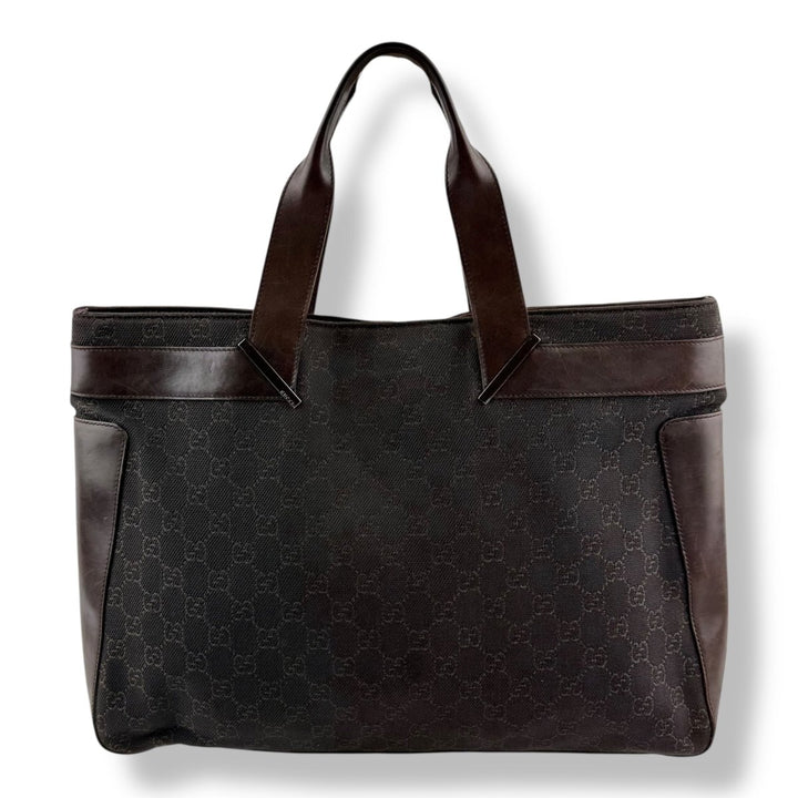 Gucci GG Brown Canvas Tote Handbag - Lux Central