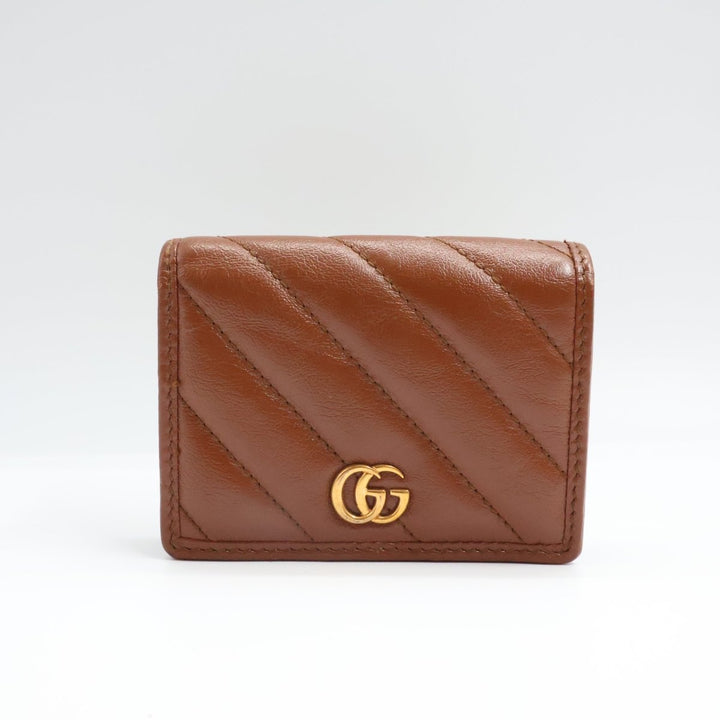 Gucci GG Brown Marmont Card Case Wallet - Lux Central