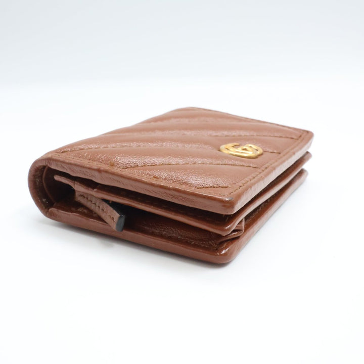 Gucci GG Brown Marmont Card Case Wallet - Lux Central