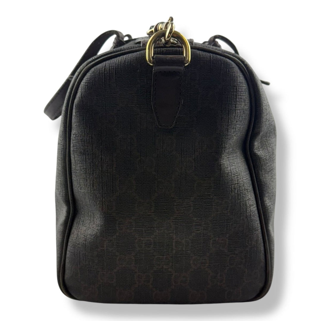 Gucci GG Brown Supreme Boston Medium Bowling Bag - Lux Central