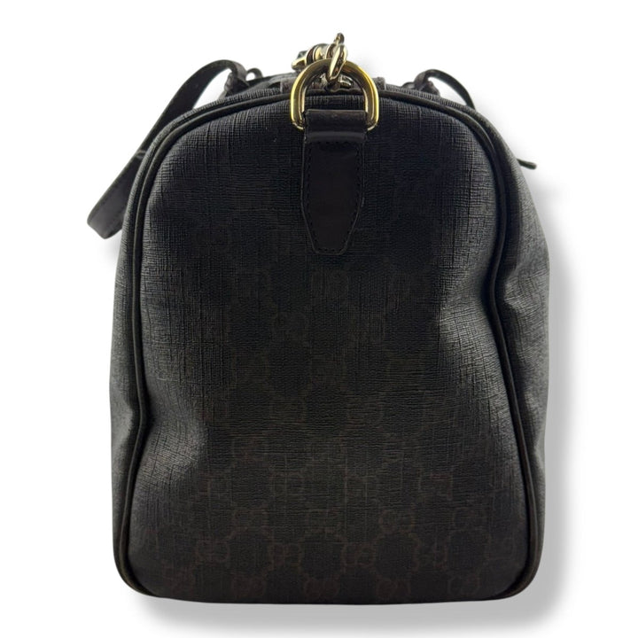 Gucci GG Brown Supreme Boston Medium Bowling Bag - Lux Central
