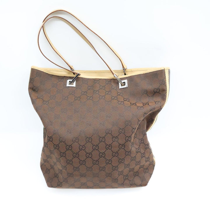 Gucci GG Brown/Beige Bucket Tote Handbag - Lux Central