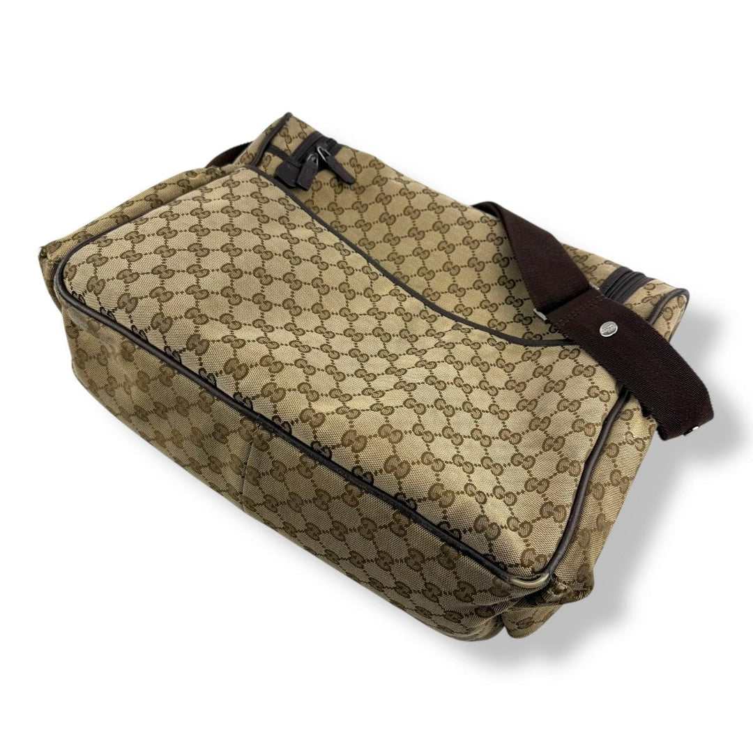 Gucci GG Canvas Beige Large Baby Changing Bag - Lux Central