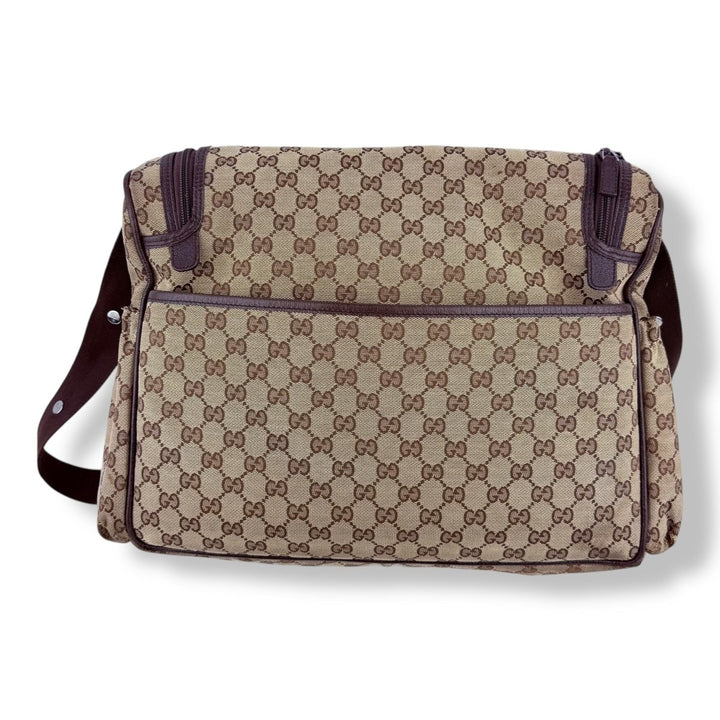 Gucci GG Canvas Beige Large Baby Changing Bag - Lux Central
