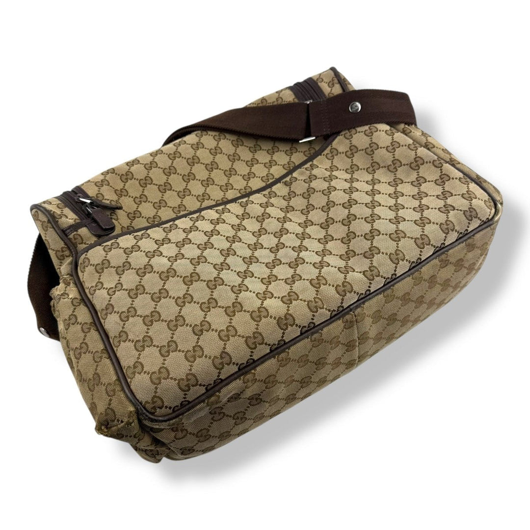 Gucci GG Canvas Beige Large Baby Changing Bag - Lux Central