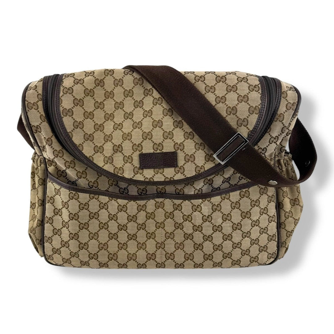 Gucci GG Canvas Beige Large Baby Changing Bag - Lux Central