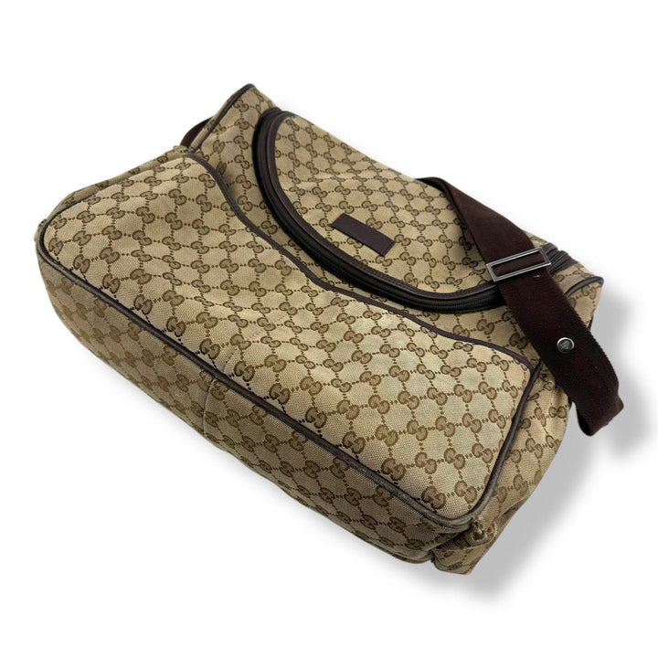 Gucci GG Canvas Beige Large Baby Changing Bag - Lux Central